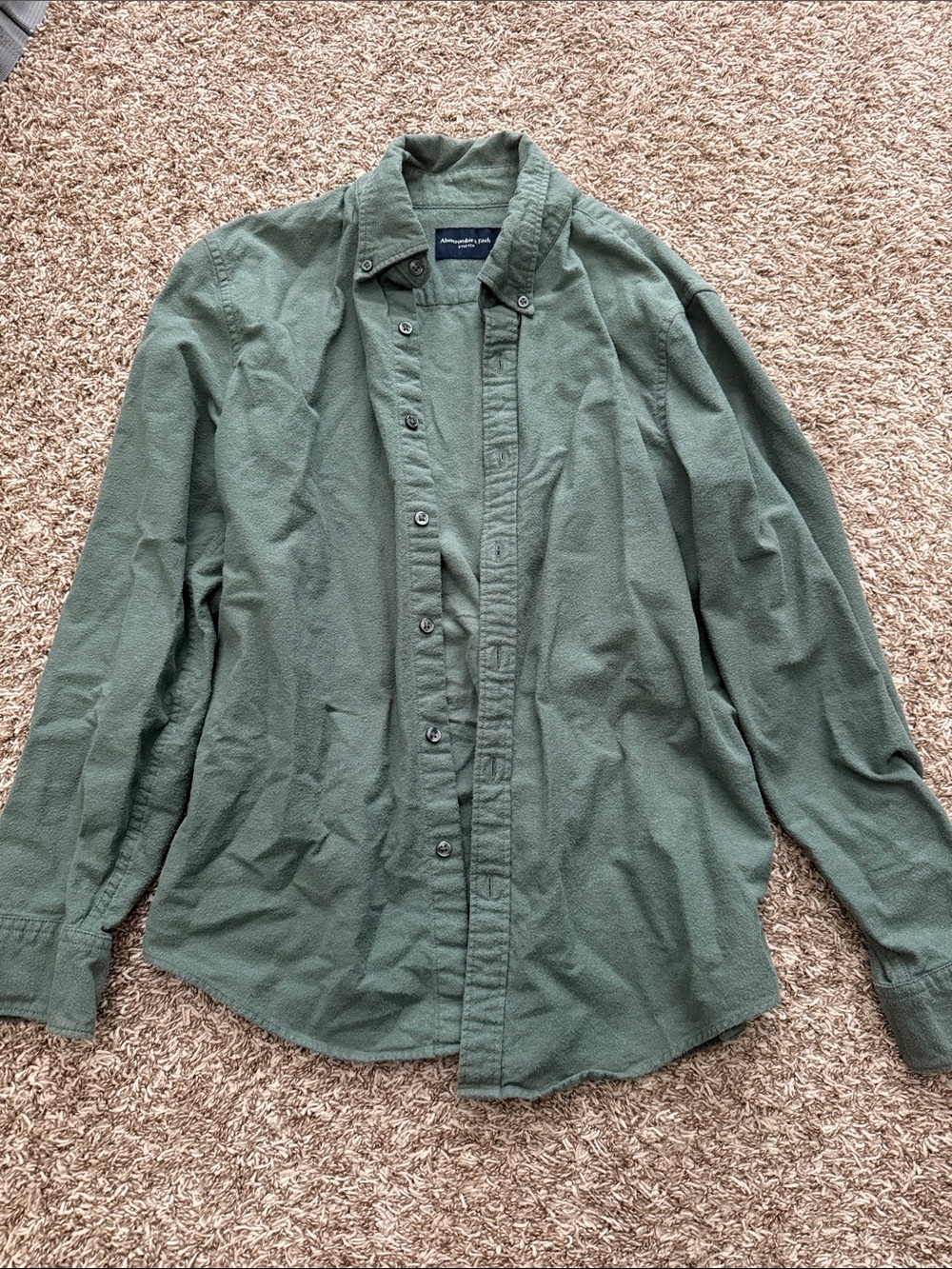 Abercrombie & Fitch Green Casual Button-Down Shirt
